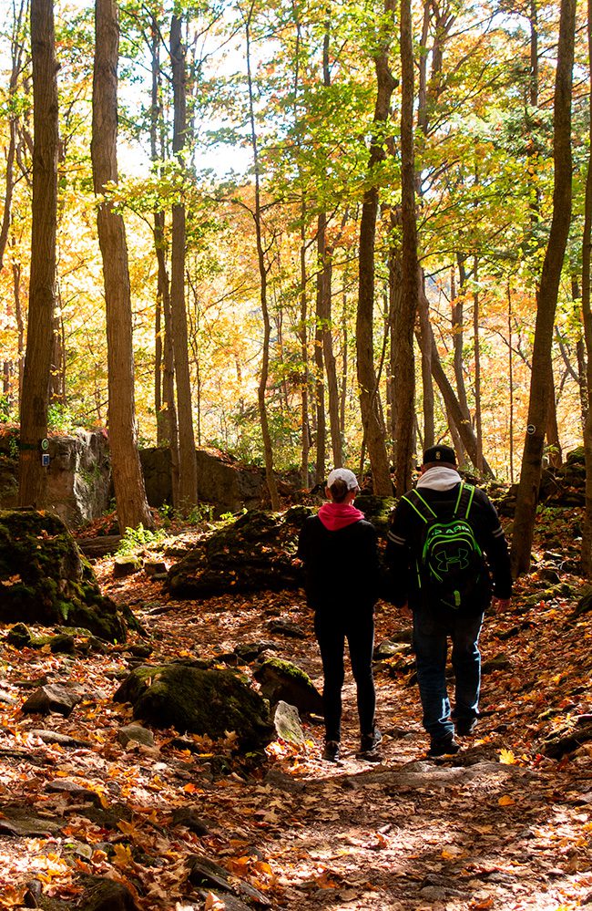 Random couple fall trail